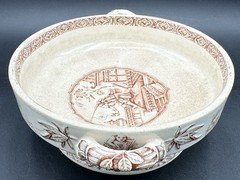 Antique 1878 Aesthetic Transferware Footed Bowl Ridgway Sparks & Ridgway Yeddo