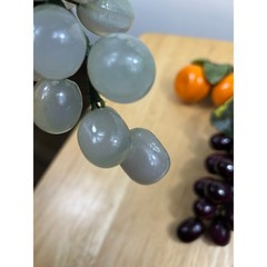 VTG Chinese Carved Jade Stone Fruit Grapes Oranges Decor Set MCM Chinoiserie 60s