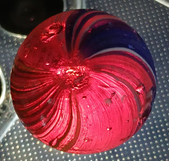 .65″ Antique German Indian Amethyst/Red Maglite Marble- #Q129