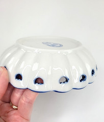 Delft Blue Bowl Trinket Dish Hand Painted Ceramic Windmill Holland Pierce work
