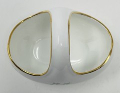 Royal Tara Fine Bone China Handled Shamrock Basket Ireland Gold Trim Trellis