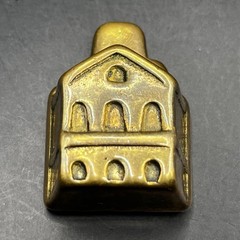 Vintage Lot Of 5: Miniature Brass Old Mill Village Collectible Buildings Houses