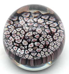 Murano Hand Blown Art Glass Millefiori Paperweight
