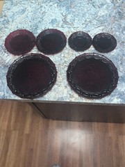 Lot Of 6 Vintage Avon 1876 Cape Cod Ruby Red Collect. 2-5 1/2/2-7 1/2″/2-10 1/2″