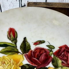 Antique Mount Washington Hand Painted Charger Plate Red Roses Edwardian 15”