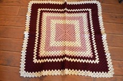 Afghan Lap Blanket,Baby Blanket,Maroon,Mauve,Square 40 x 40″