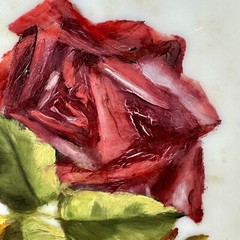 Antique Mount Washington Hand Painted Charger Plate Red Roses Edwardian 15”