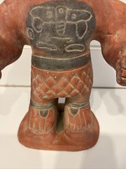 Large Pre-Columbian Replica Clay Ceramic Painted Altarpiece Maize Man God