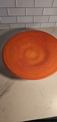 Murano Glass bowl Bright Orange 🍊 White 13 1/2 Inches Wide