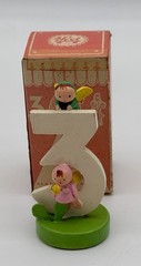 VTG Complete Sevi Wooden Birthday Cake Toppers Handmade In Italy Set of 11