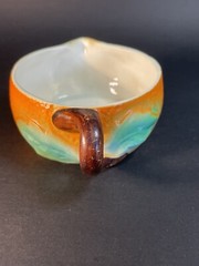 3 Vintage Porcelain Orange Peel Cup, Pitcher And Bowl Germany Japan -1 Chip