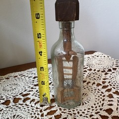 Whimsy Bottle * Not A Ship in Bottle * Folk Art * Wooden Chair With Woven Seat