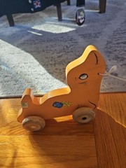 Vintage Country Cupboard Crafts Wooden Pull Toy Seal CUTE Hand Painted Good Cond