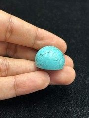 Ancient Near Eastern Sassanid Sasanian Turquoise Intaglio Seal Stamp Dome Bead