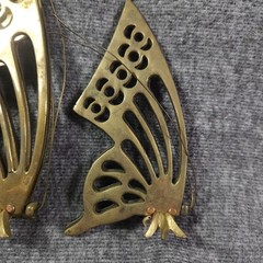 VTG MCM LOT Homco Brass Butterfly Flowers Gold Metal Wall Sconces & Art Decor