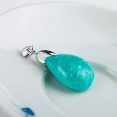 Natural Beautiful ice Amazonite Quartz Crystal Beads Pendant