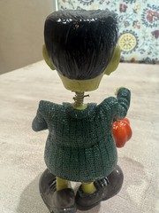 Fitz and Floyd Jiggling Halloween Frankenstein. With Box. Cute! 2005 Bobble Head