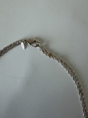 Vintage Silver Noav rhinestone station Y Necklace 18″