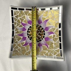 Ceramic Glass Mosaic Dish Bowl Square Sunflower Trinket Keys Jewelry Candy