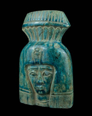 Rare Egyptian Antiques Figurine Goddess Hathor Head Statue Authentic BC