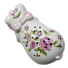 Vintage 1978 Avon Pig Ceramarte Made in Brazil Floral Potpourri Holder 5″ Long