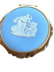 Vintage Stratton Wedgwood Jasperware Classical Design Compact Mirror English