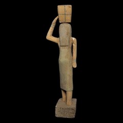 Egyptian Artifact Figurine Rare Statue of Pharaonic Offering Bearer Authentic BC
