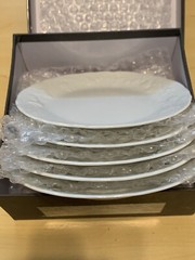 Philippe PH Deshoulieres Blanc De Blanc Plate Dish Porcelain France Set of 5 NEW