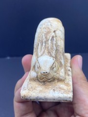 Authentic Old Egyptian Antiquities Natural Carmel Stone A Rabbit Statue