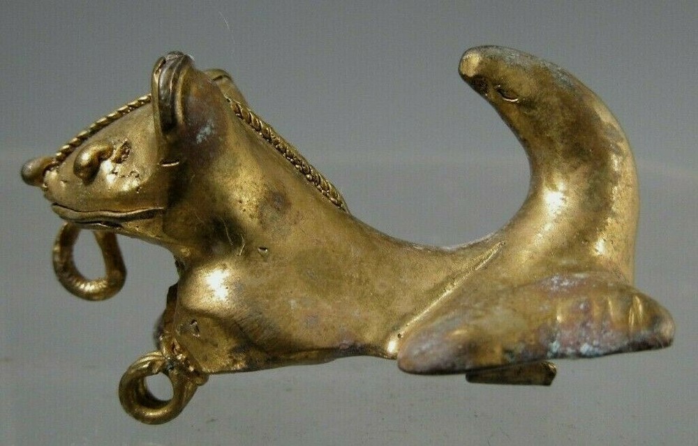 Fine Pre Columbian STYLE Tairona Tumbaga Feline Pin/Pendant Effigy ca. 20th c.