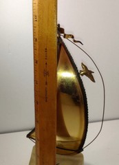 DEMOTT Brass Sailboat Metal Sculpture signed on Onyx Base rock approx. 10″ Tall