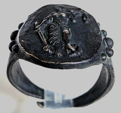 300 BC Ancient Roman Silver Ring Lady Justice goddess moral force in judicial