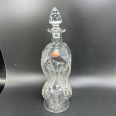 Magnor Glassverk Norway Clear Glass Decanter Vintage Container Bottle W Stopper
