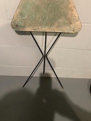 RARE Antique Art Deco 21″ 3-Legged Folding Stool Chair Minimalist Triangle Seat