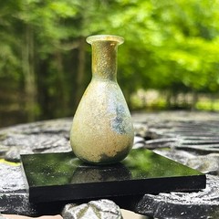 Ancient Roman Glass Time of Christ Unguentarium Bottle Mounted 2.75”