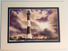 Fire Island Light NY Bass Harbor Head Maine 2 Lighthouses Double Matted Prints