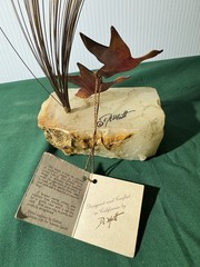 3 Vintage DeMott Brass MCM Metal Sculptures Onyx Base all Signed