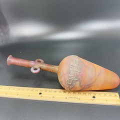 Egyptian Hand Blown Art Glass Vase Bottle Thin Lightweight Scavo Textured Glass