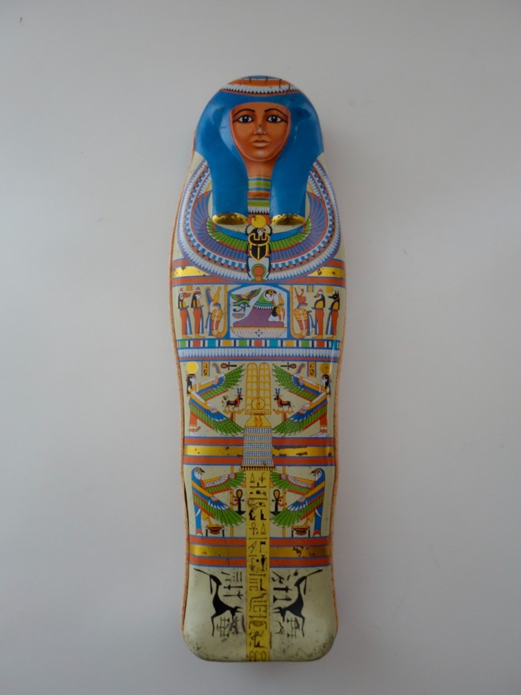 Vintage Egyptian Sarcophagus Tin Box British museum Nesperennub
