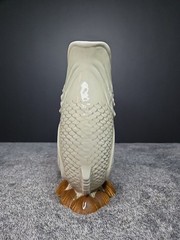 Vintage FITZ & FLOYD Hand Painted KOI Fish & SHELL PITCHER/VASE (Signed) READ!