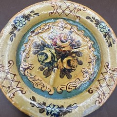 VINTAGE PAPER MACHE FLORAL COASTERS MADE IN OCCUPIED JAPAN 1940’S SET OF 8