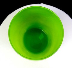Polish Cased Studio Art Glass Hand Blown Chartreuse Green 6 3/4″ Vase 1970-1979