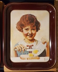 1975 Norman Rockwell Butter Girl Tray New In Box Norman Rockwell unused
