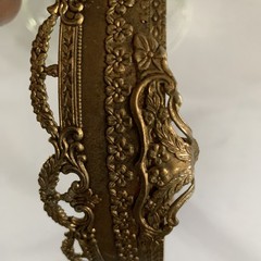 VTG Gold Ormolu Hollywood Regency Brass Beveled Glass Divided Trinket Jewel Box