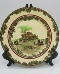 RARE ANTIQUE ROYAL DOULTON “VILLAGE FETE” OLD ENGLISH FARM VINTAGE DINNER PLATE