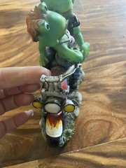 Vtg Sprogz Frog Figurine Chopper Hopper w/ Motorcycle And Hot motorcycle Couple