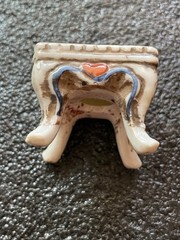 Vintage Miniature Porcelain Table Plant Stand Hand Painted Floral Japan 1.5”