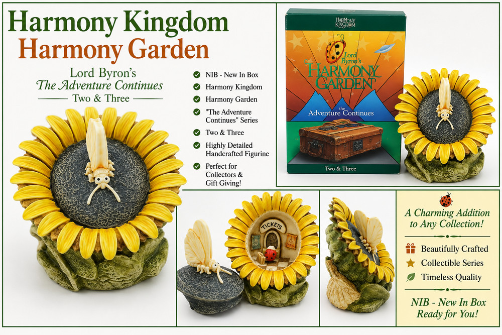 Harmony Kingdom ~SUNFLOWER~ Lord Byron The Lady Bug~NIB~HARMONY Garden~