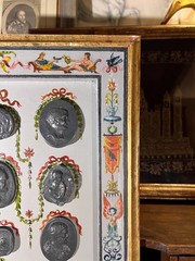 Renaissance Revival Grotesche Painted Frame With Neoclassical Grand Tour Intagli