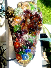 2 Vintage Art Nouveau Murano Glass Bronze Grape Cluster Wall Sconce 1900s 12″x8″